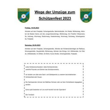 Verlauf der Umzüge