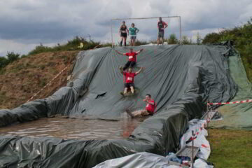 Wasserhindernis beim Challenge-Run.