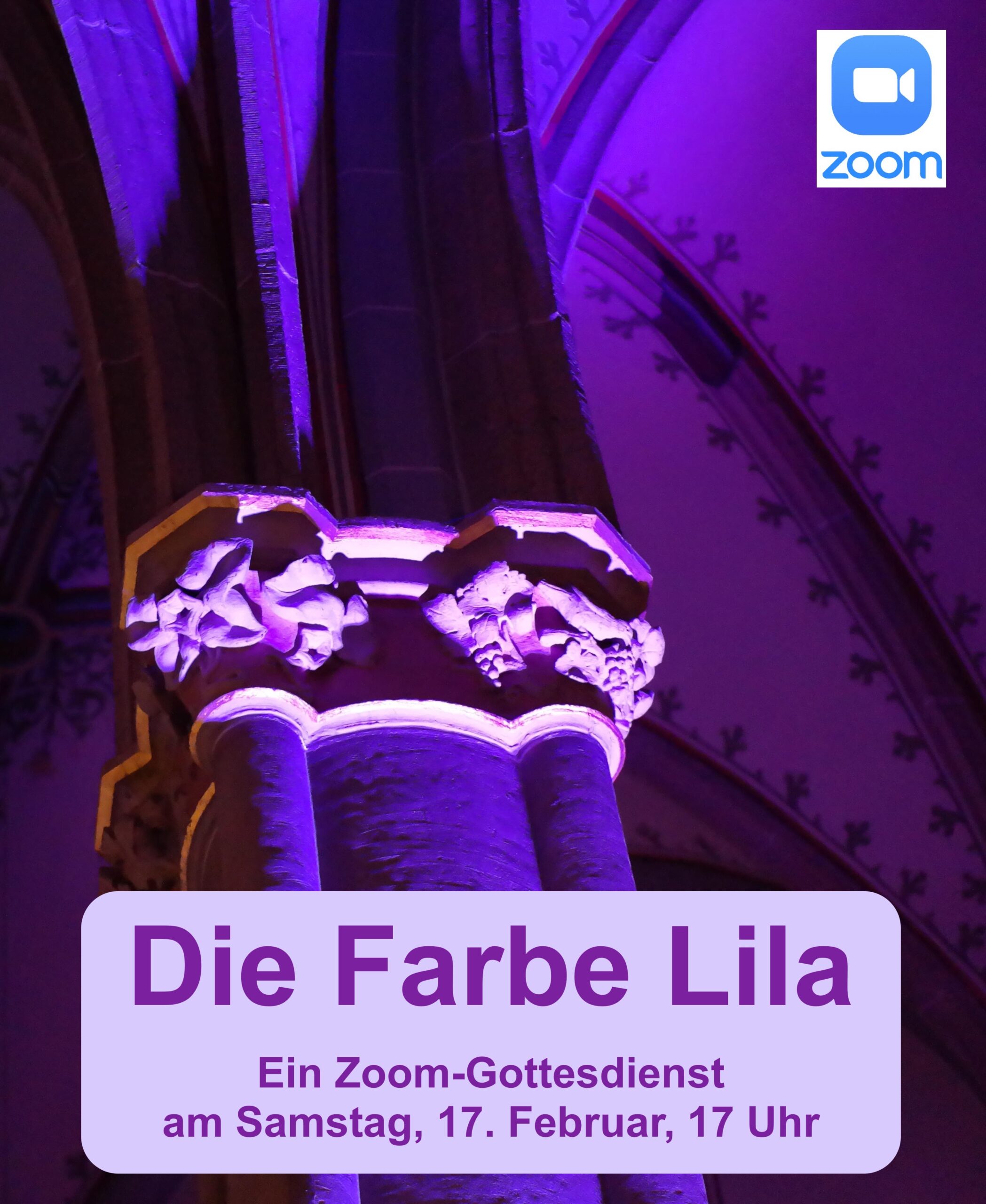 Einladung zum Zoom-Gottesdienst "Die Farbe Lila"