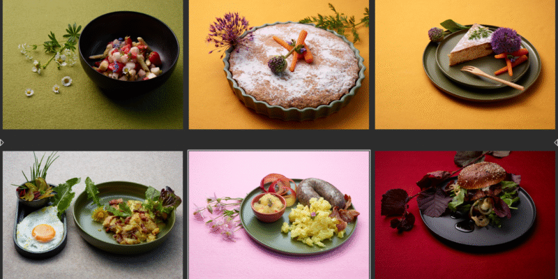 Erdbeer-Spargelsalat, Wurzelkuchen, Schmuttkartoffeln, Himmel & Erd, Wildburger